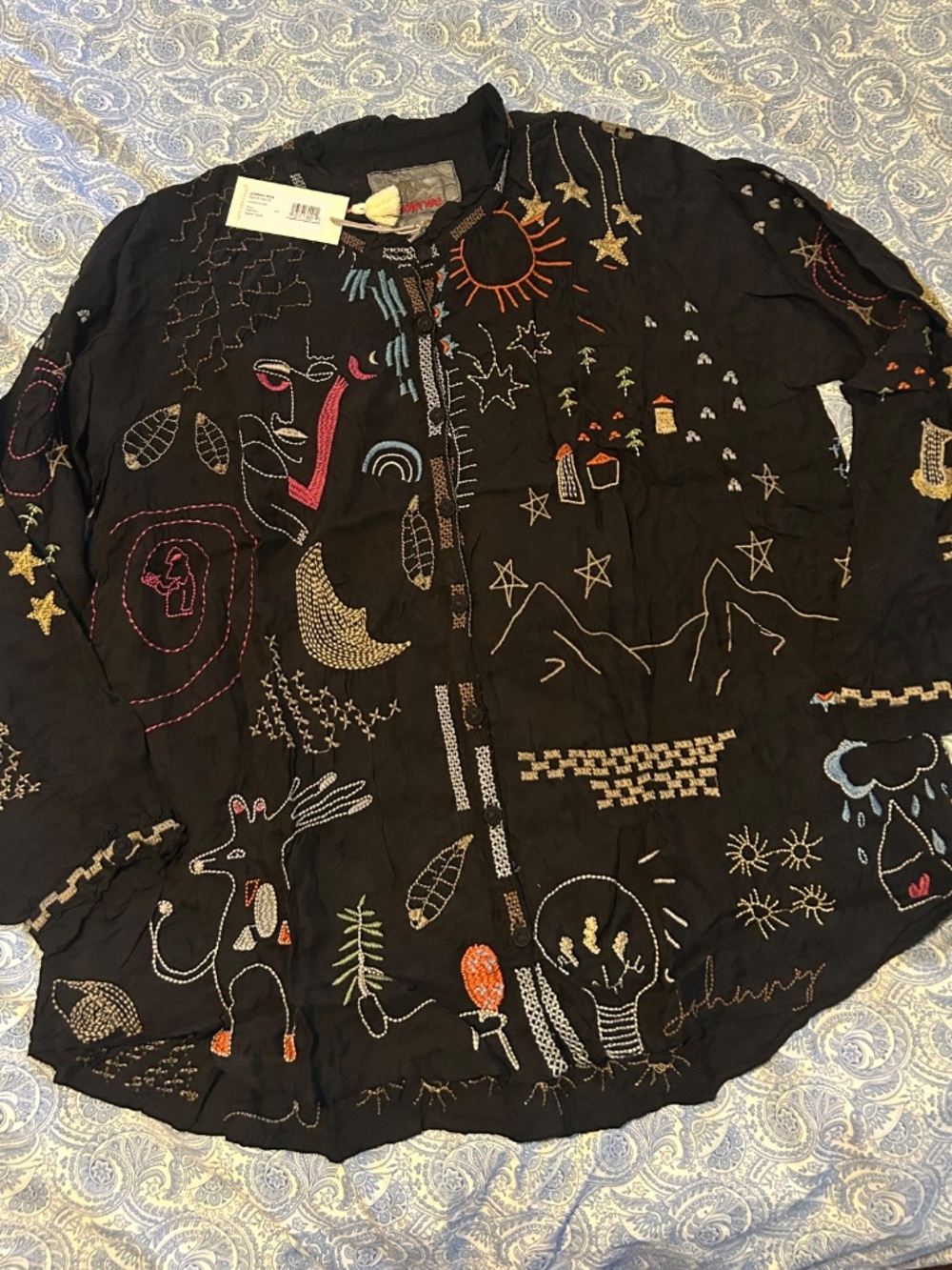 JOHNNY WAS STUNNING Embroidered top NWT - Rare Find Sz L - Picture 12 of 15